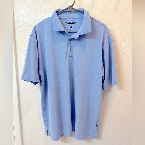 Pebble Beach Golf Polo Men’s Large Marina (Blue) Dry-Luxe Performance. - Picture 1 of 4